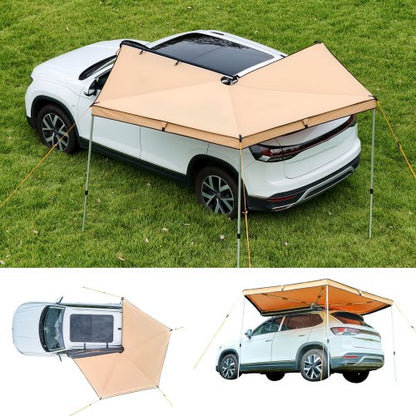 270 Degree Awning, 52 sq.ft Driver Side Vehicle Awning, Waterproof UV50+ Car Side Awnings with Carry Bag, All-Weather Free-Standing Overland Awnings Car Shelter for SUV Van Truck Camping