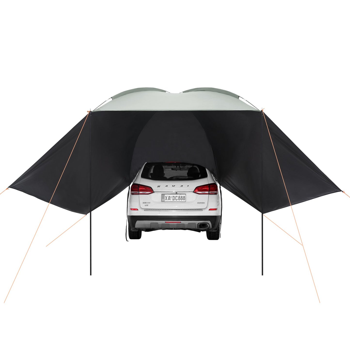 Vehicle Awning, Large 10' x 7' Screen Covering Car Side Awning, PU2000mm UV50+ Car Awning with Extended Side Canopies and Portable Storage Bag, Suitable for Truck, SUV, Van, RV