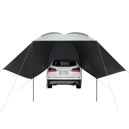 Vehicle Awning, Large 10' x 7' Screen Covering Car Side Awning, PU2000mm UV50+ Car Awning with Extended Side Canopies and Portable Storage Bag, Suitable for Truck, SUV, Van, RV