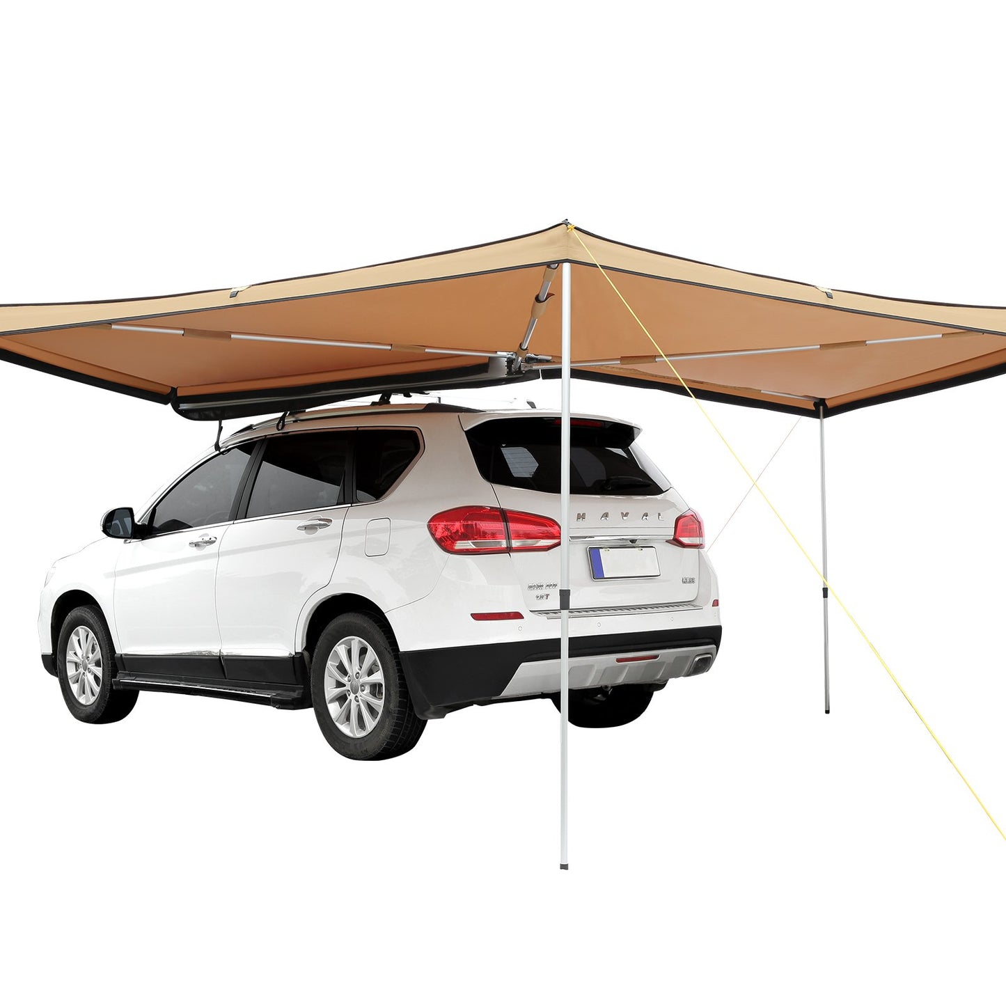 Vehicle Awning 270 Degree, 8.2' Height Retractable Car Side Awning, PU3000mm UV50+ Car Awning with Waterproof Storage Bag, Suitable for Truck, SUV, Van, RV