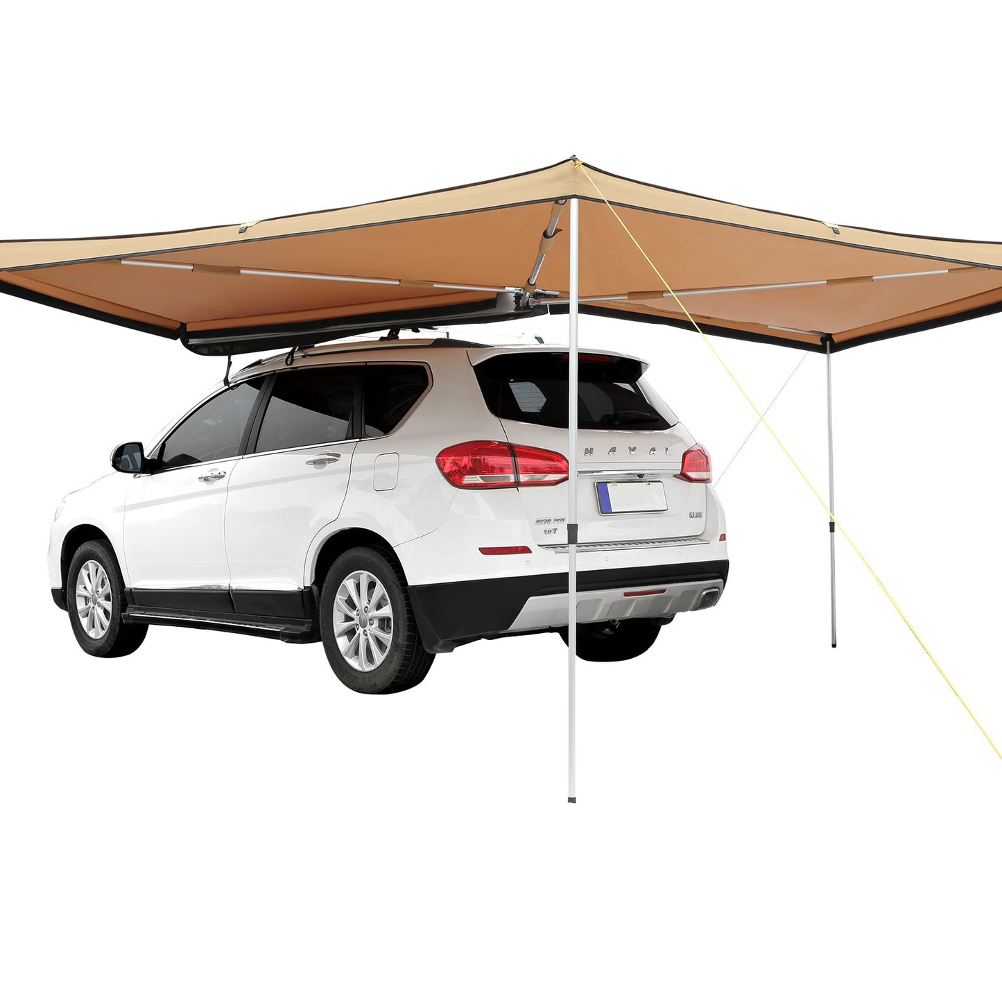 Vehicle Awning 270 Degree, 8.2' Height Retractable Car Side Awning, PU3000mm UV50+ Car Awning with Waterproof Storage Bag, Suitable for Truck, SUV, Van, RV