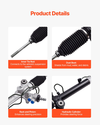 Hydraulic Power Steering Rack and Pinion, Steering Rack and Pinion Assembly with Dust Boot, Compatible with 2004-2006 Lexus RX330, 2007-2009 Lexus RX350, 2001-2007 Toyota Highlander
