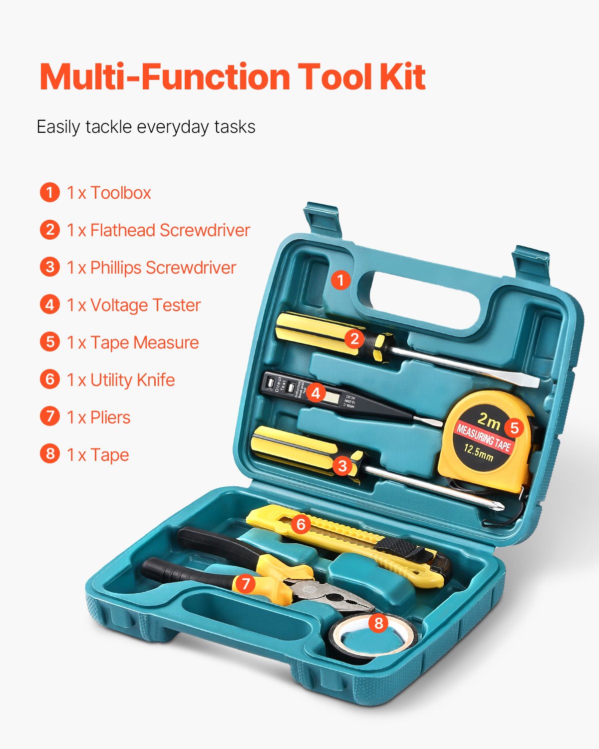 Car Emergency Kit, 2-in-1 First Aid Kit with Jumper Cables, Essential Roadside Emergency Car Kits for Vehicle, Travel and Home, 32-Piece Auto Road Side Assistance Tools with Medical Aid Kits