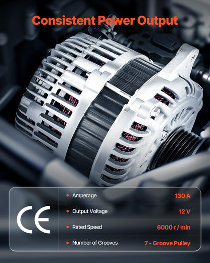 Car Alternator 11341, Fit for Nissan Altima V6 3.5L 2007-2010, Maxima 2009-2010, Murano 2009-2014, Quest 2011-2017, for Saturn Aura 2007-2008, Automotive Replacement Alternator 11557, AMT0228