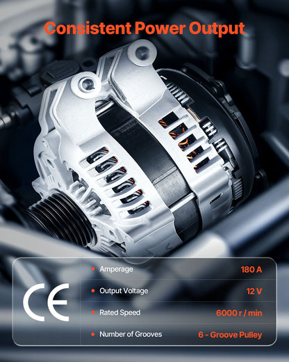 Car Alternator 11598, Fit for Dodge Challenger V6 3.6L 2015-2021, Charger 2011-2021, Durango 2011-2020, Jeep Grand Cherokee 11-20, Ram 1500 13-15, Automotive Replacement Alternator 4210007040
