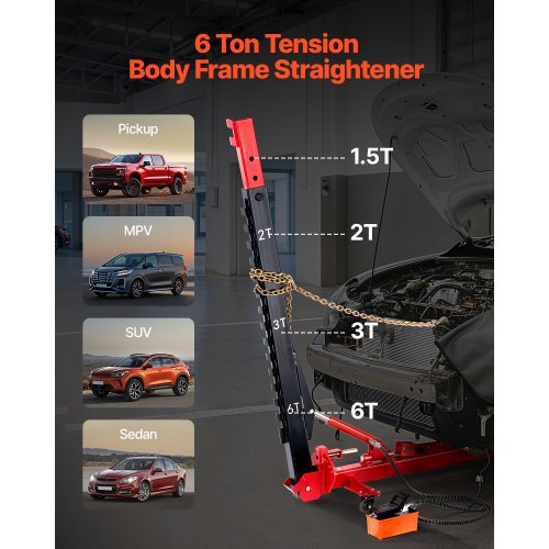 Auto Body Frame Puller Platter 6T Auto Rahmen Maschine 6000PSI Fußpumpe