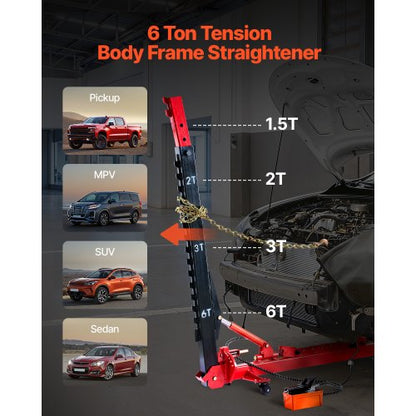 Auto Body Frame Puller Platter 6T Car Frame Machine 3T Airbag Jack