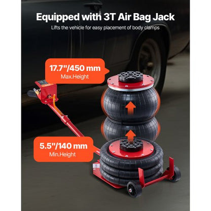 Auto Body Frame Puller Platter 6T Car Frame Machine 3T Airbag Jack