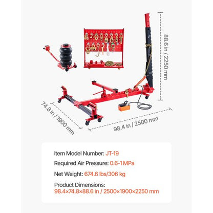 Auto Body Frame Puller Platter 6T Car Frame Machine 3T Airbag Jack