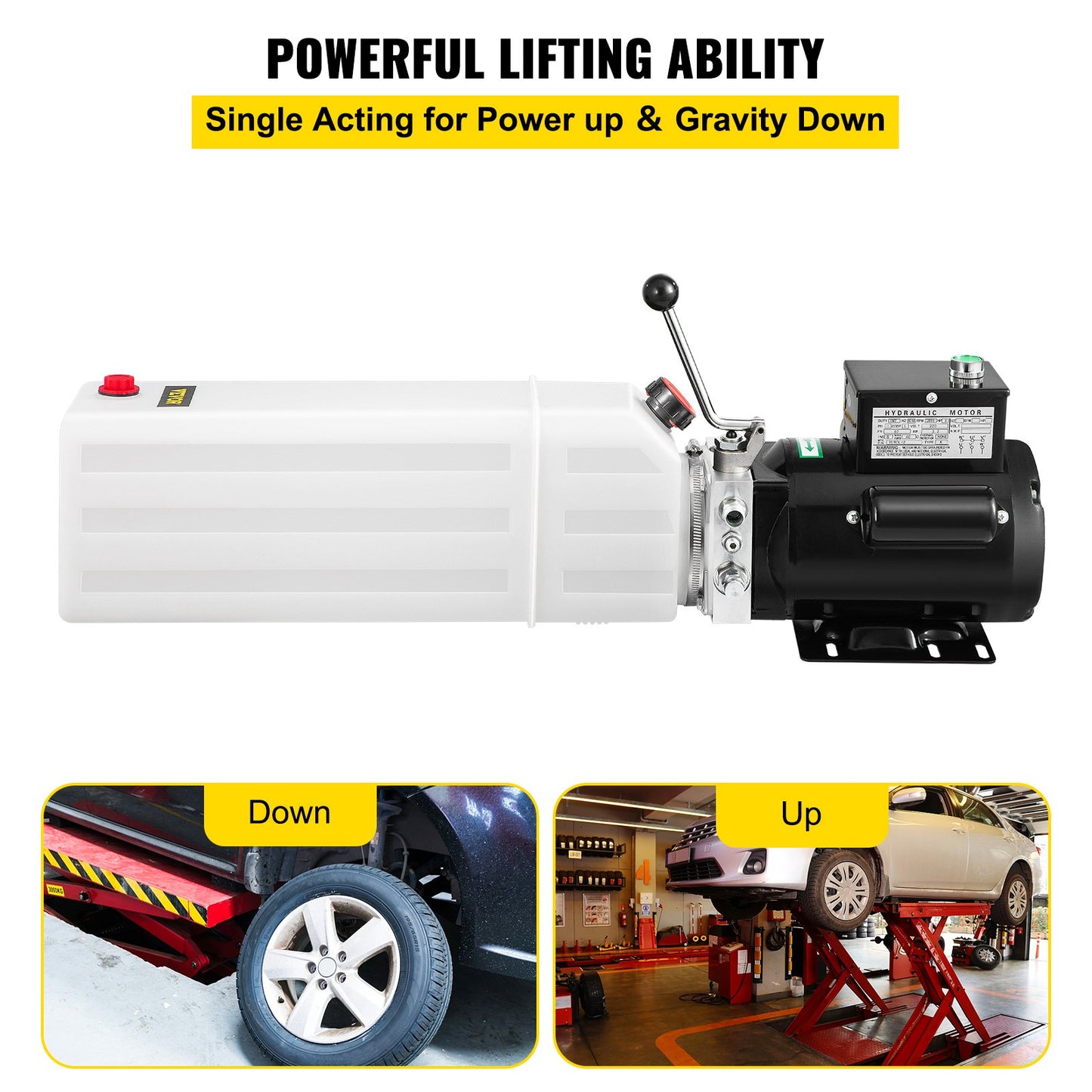 6L Car Lift Hydraulic Power Unit Pack 220V 50hz 1 ph 2750 PSI Auto