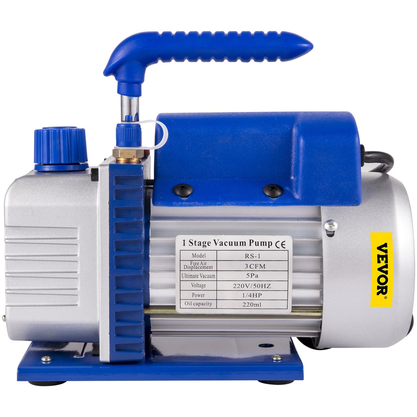 3 CFM 1/4HP enstegsvakuumpump, 3 gallon (13 liter) vakuumkammaresats, HVAC A/C kylsats