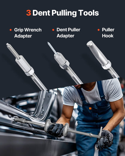 9-Way Slide Hammer Puller Set, 15PCS Front Wheel Hub Bearing Remover & Rear Wheel Axle Hub Dent Shaft Puller Tool Kit, Axle Bearing Puller Tool Kit and Slide Hammer Remover Set with Carry Box