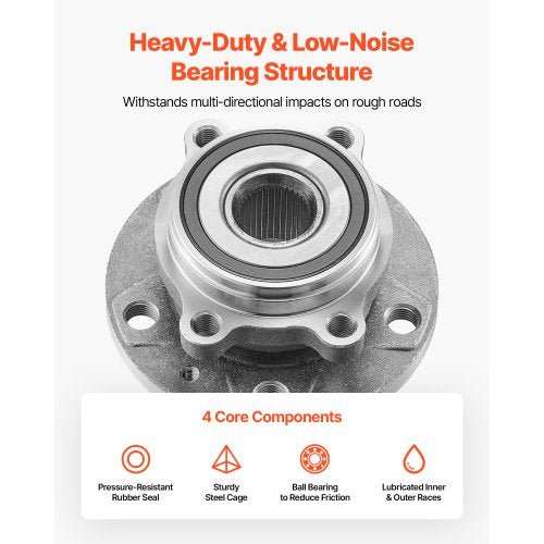 2-DELARS Hjullager och Nav fram Passar 2018 Audi Q3 Komfort Premium Plus Sport Utility 4-dörrars Volkswagen Beetle Coast Cabriolet 2-dörrars 2.0L OEM 513253, Hjullagernavsats |  EU