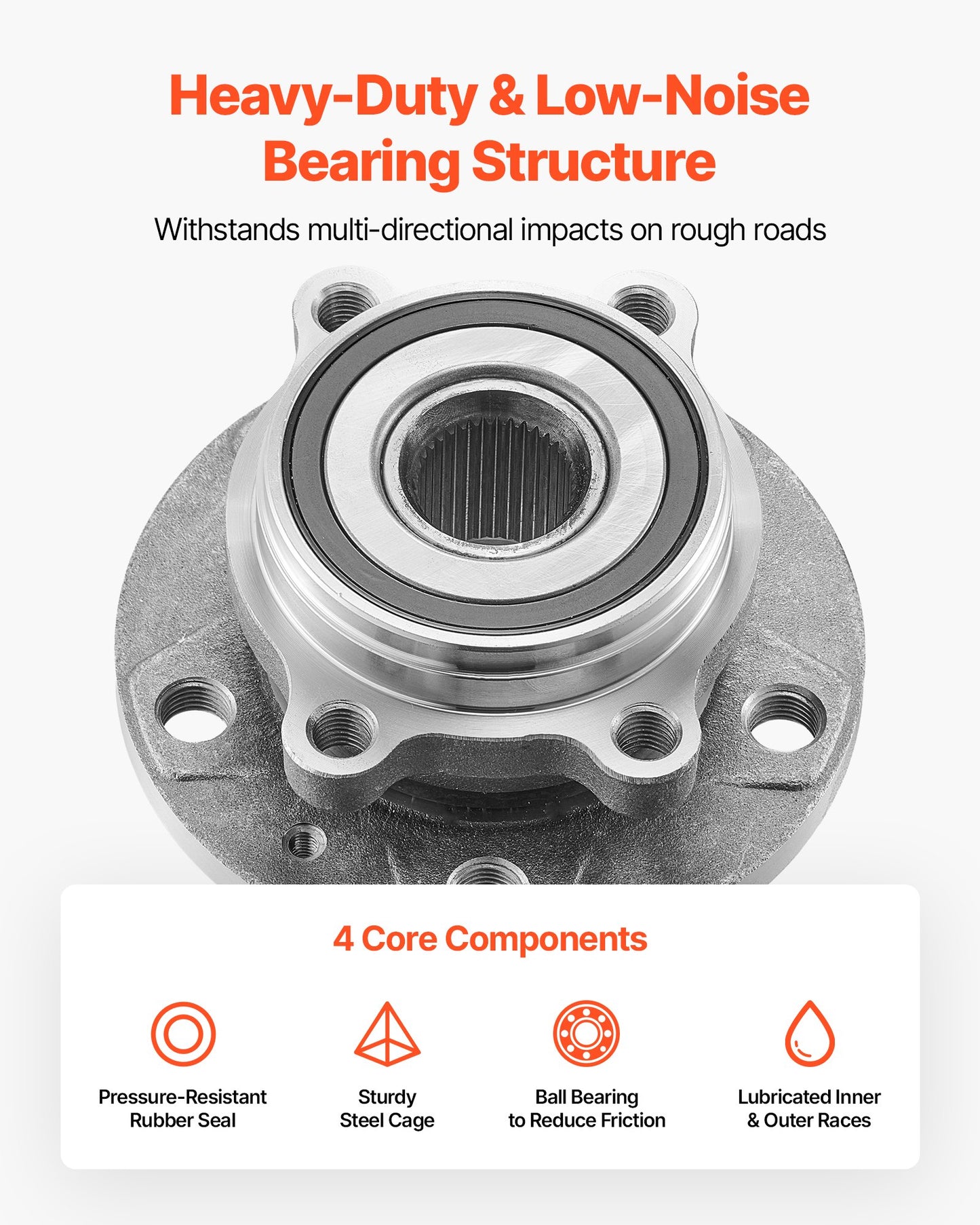 2PCS Front Wheel Bearing & Hub Assembly Fit for 2018 Audi Q3 Komfort Premium Plus Sport Utility 4-Door Volkswagen Beetle Coast Convertible 2-Door 2.0L OEM 513253, Wheel Bearing Hub Assembly Set