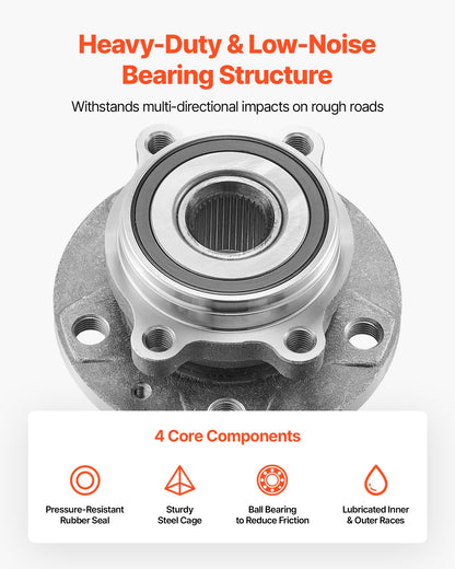 2PCS Front Wheel Bearing & Hub Assembly Fit for 2018 Audi Q3 Komfort Premium Plus Sport Utility 4-Door Volkswagen Beetle Coast Convertible 2-Door 2.0L OEM 513253, Wheel Bearing Hub Assembly Set