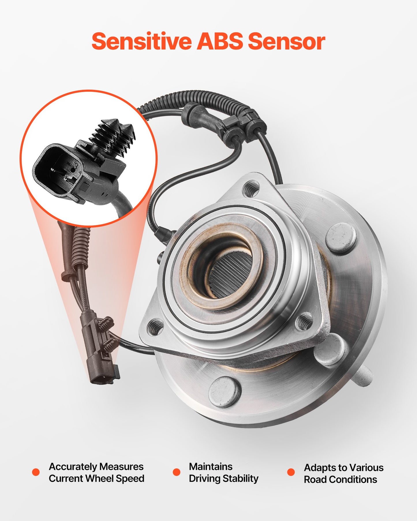 2PCS Front Wheel Bearing & Hub Assembly Fit for Jeep Wrangler 2010 Islander 2016 Rubicon Sahara 75th Anniversary Sport Utility OEM 513272, 5 Lugs with ABS Sensor, Wheel Bearing Hub Assembly Set