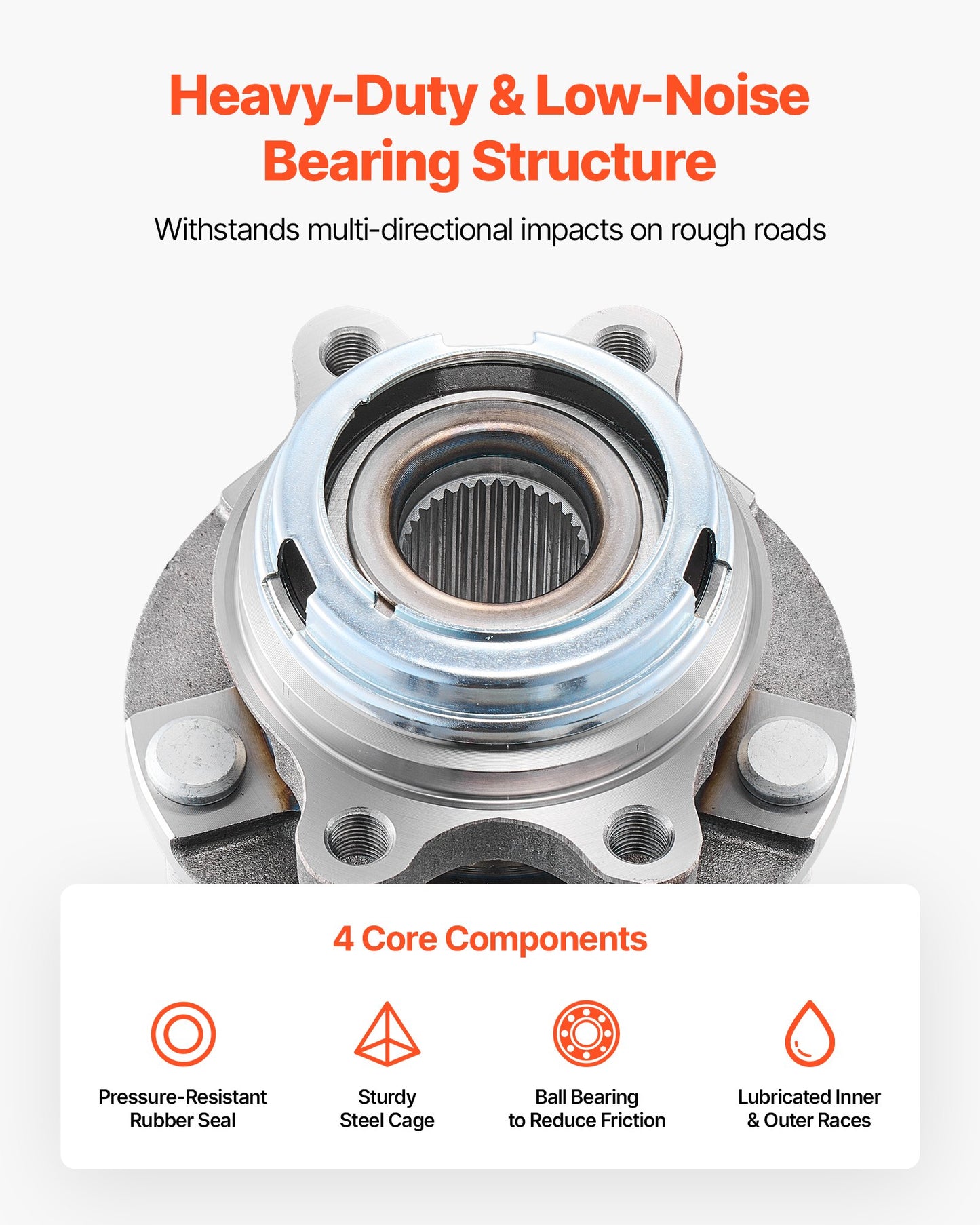 2PCS Front Wheel Bearing & Hub Assembly Fit for 2019 INFINITI QX50 Autograph Essential Luxe ProACTIVE Sport Utility Nissan Maxima Advance Sedan 4-Door OEM 513296, Wheel Bearing Hub Assembly Set