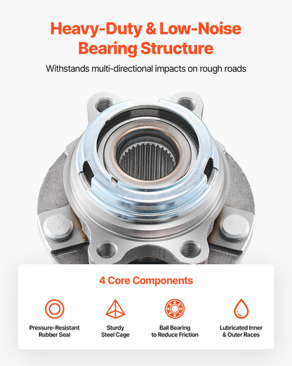 2PCS Front Wheel Bearing & Hub Assembly Fit for 2019 INFINITI QX50 Autograph Essential Luxe ProACTIVE Sport Utility Nissan Maxima Advance Sedan 4-Door OEM 513296, Wheel Bearing Hub Assembly Set