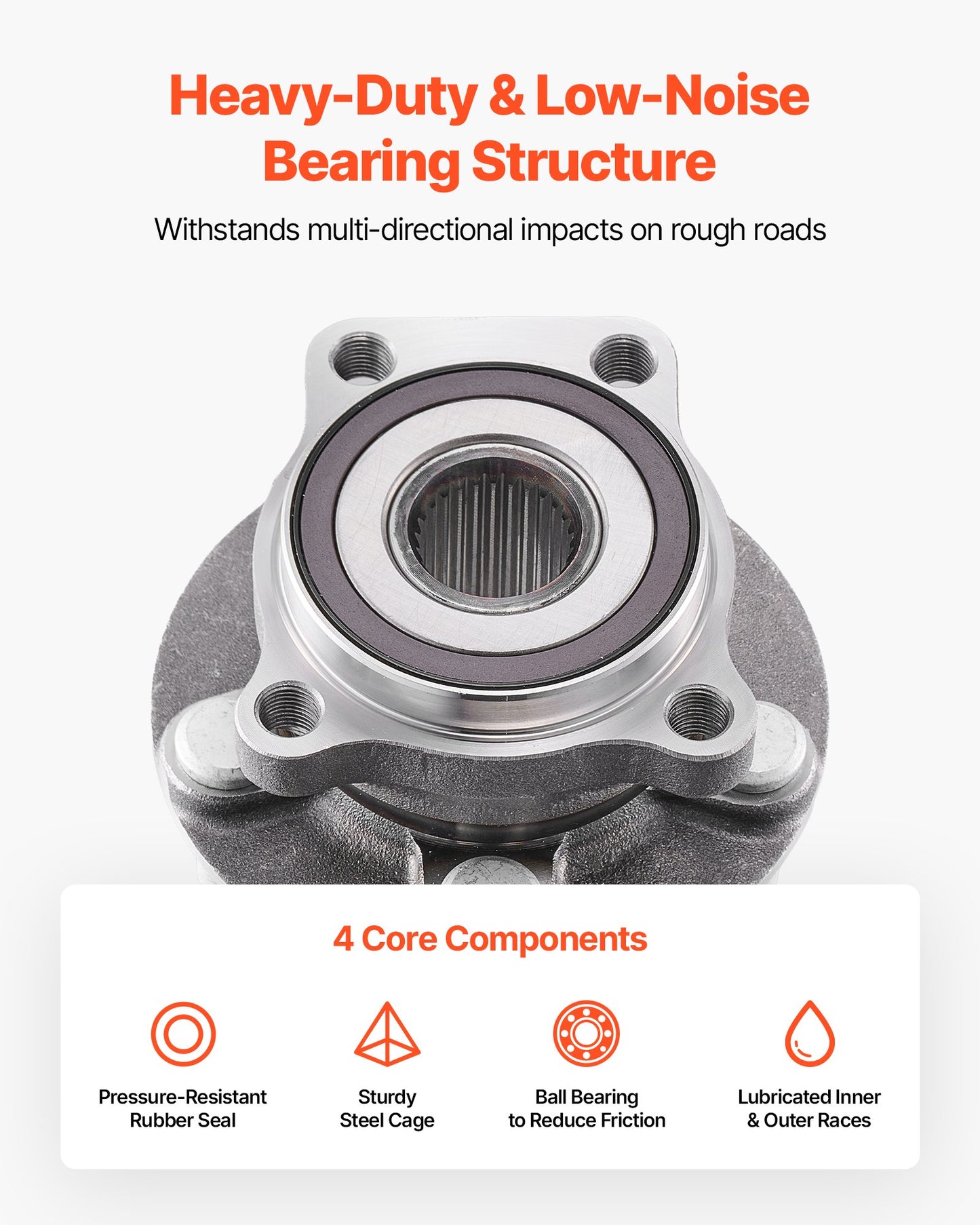 2PCS Front Wheel Bearing & Hub Assembly Fit for 2014 Subaru Forester 2.5i Convenience Limited Premium Sport Utility Impreza WRX Hatchback 4-Door 2.5L OEM 513303, Wheel Bearing Hub Assembly Set