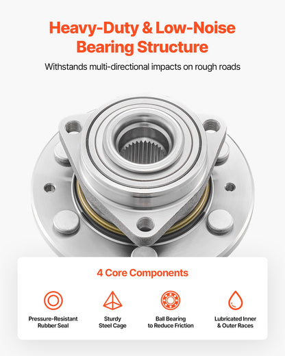 2PCS Front Wheel Bearing & Hub Assembly Fit for 2020 Cadillac Escalade Base Platinum Premium Luxury Sport Utility Chevy Suburban LS LT OEM 515160, Wheel Bearing Hub Assembly Set with ABS Sensor