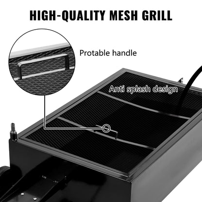 Oil Drain Pan 25 Gallon Oil Drain Tank, 95L Low Profile Oil Drain Pan, Large Capacity Oil Change Pan, Foldable Hand, with Electric Pump, Hose, Swivel Casters for Car, SUV, Trucks Oil Draining