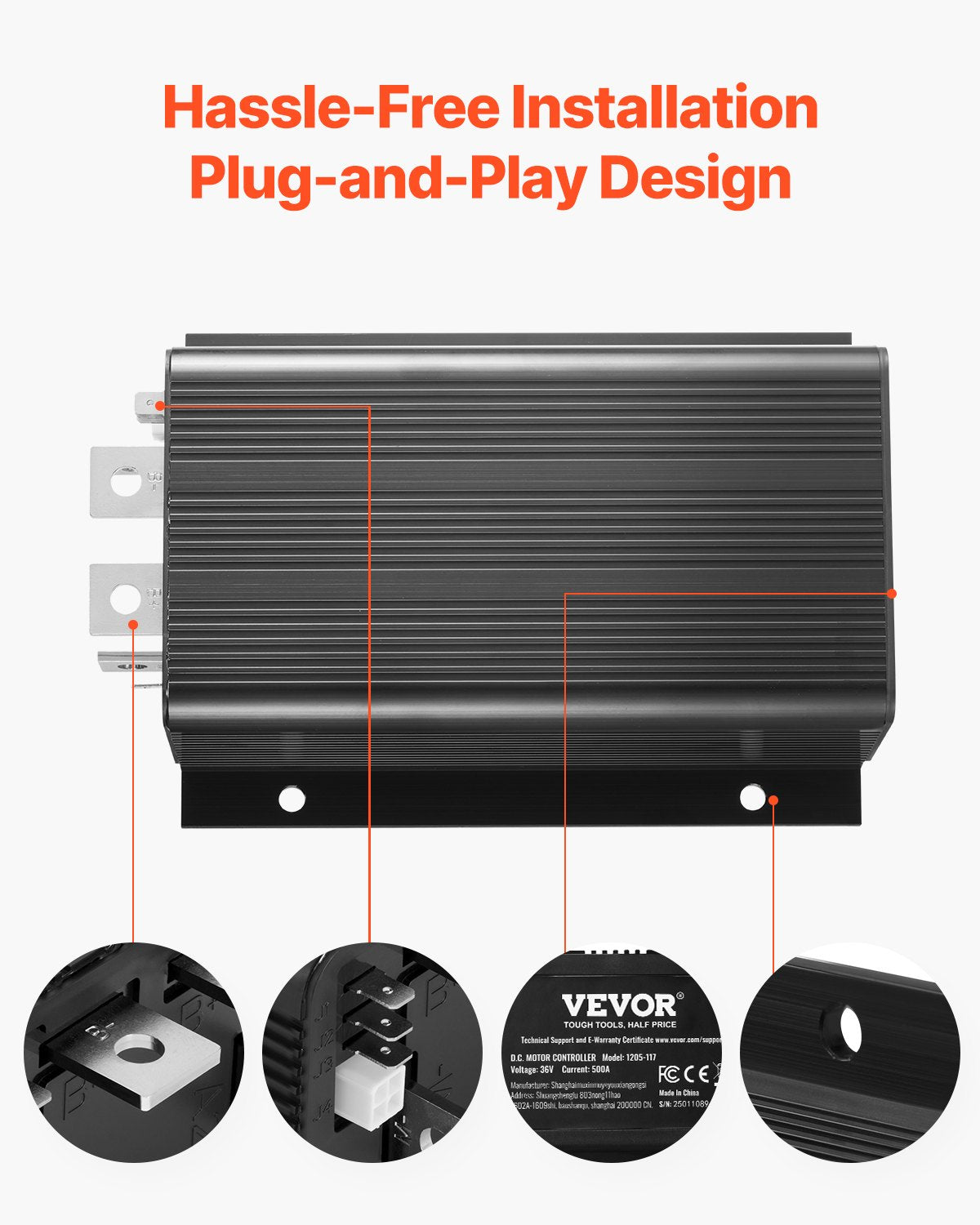 Golf Cart Controller 36V 500A Controller för Club Car 1205-117/1205M-5603