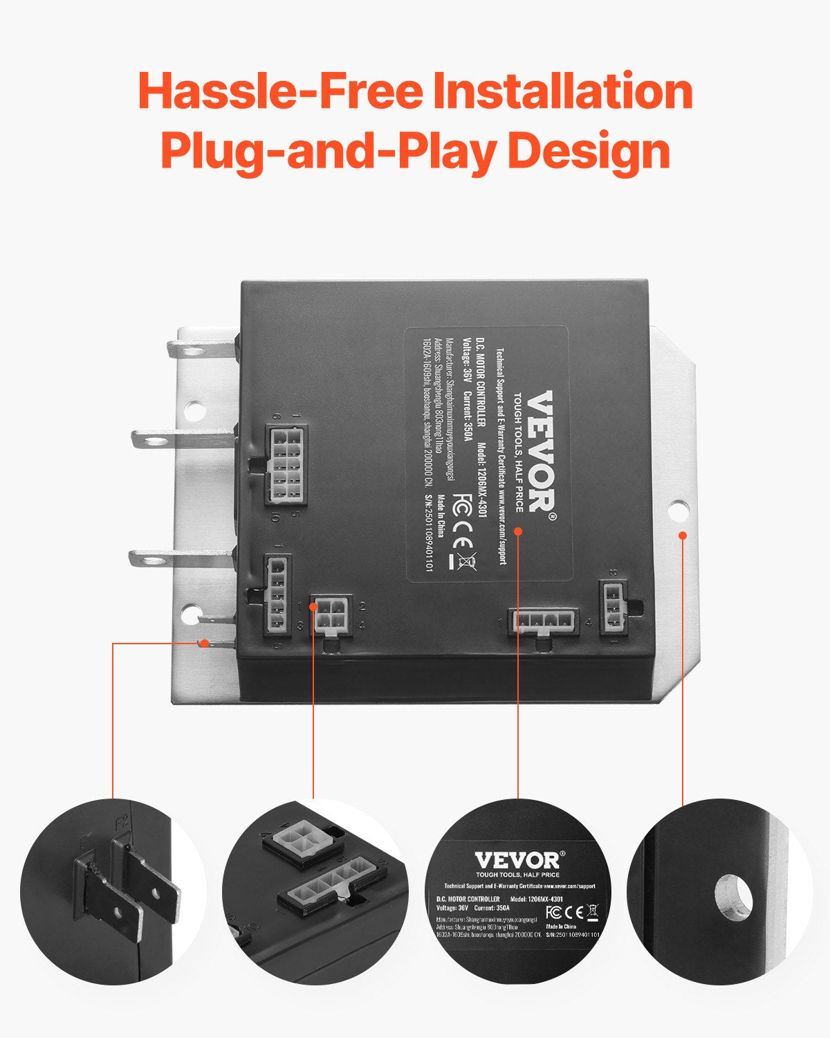 Golf Cart Controller 36V 350A hastighetskontroll för EZGO TXT 1206MX-4301