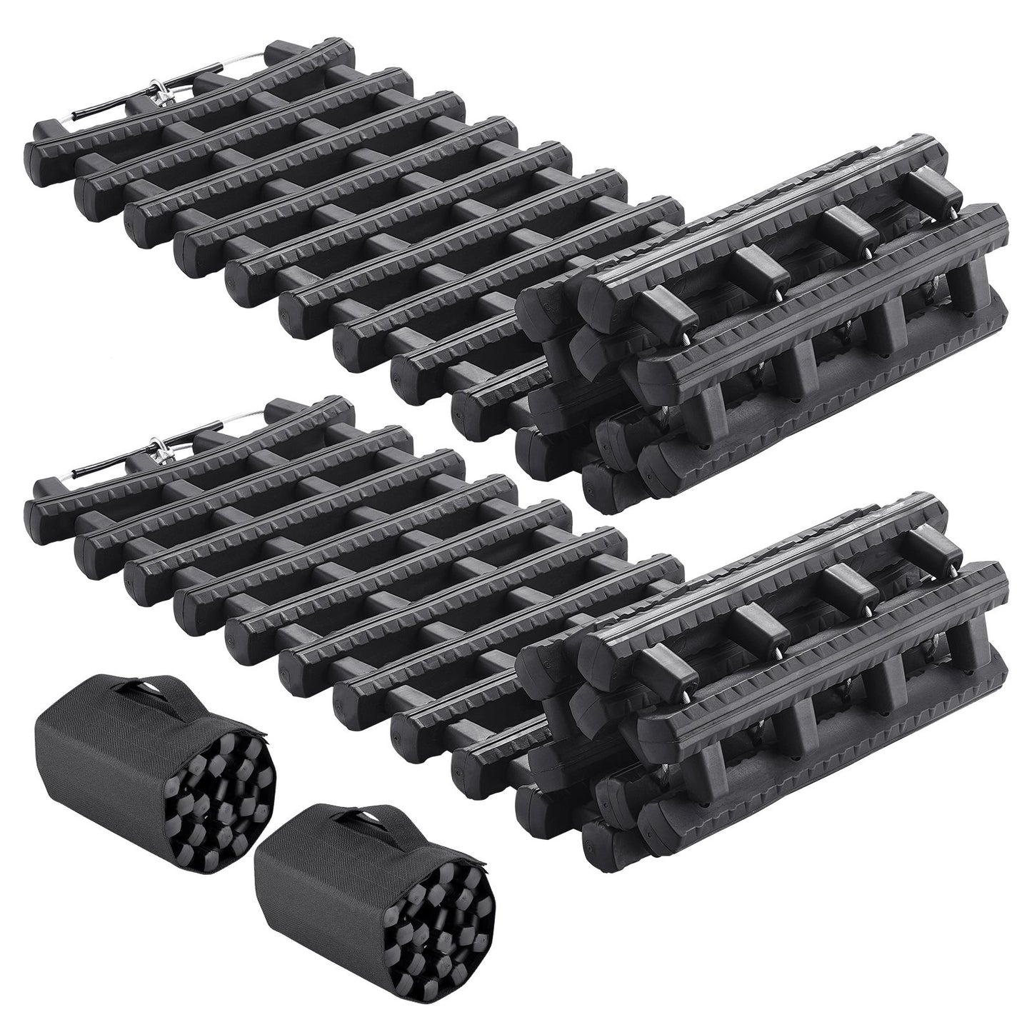 2PCS Traktion Boards mit TPR für Schlamm Schnee Sand Lagerung Taschen Kurze Schwarz