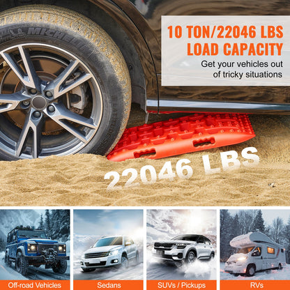 2PCS Traktion Boards mit PP für Schlamm Schnee Sand Lagerung Tasche Kurze Rot