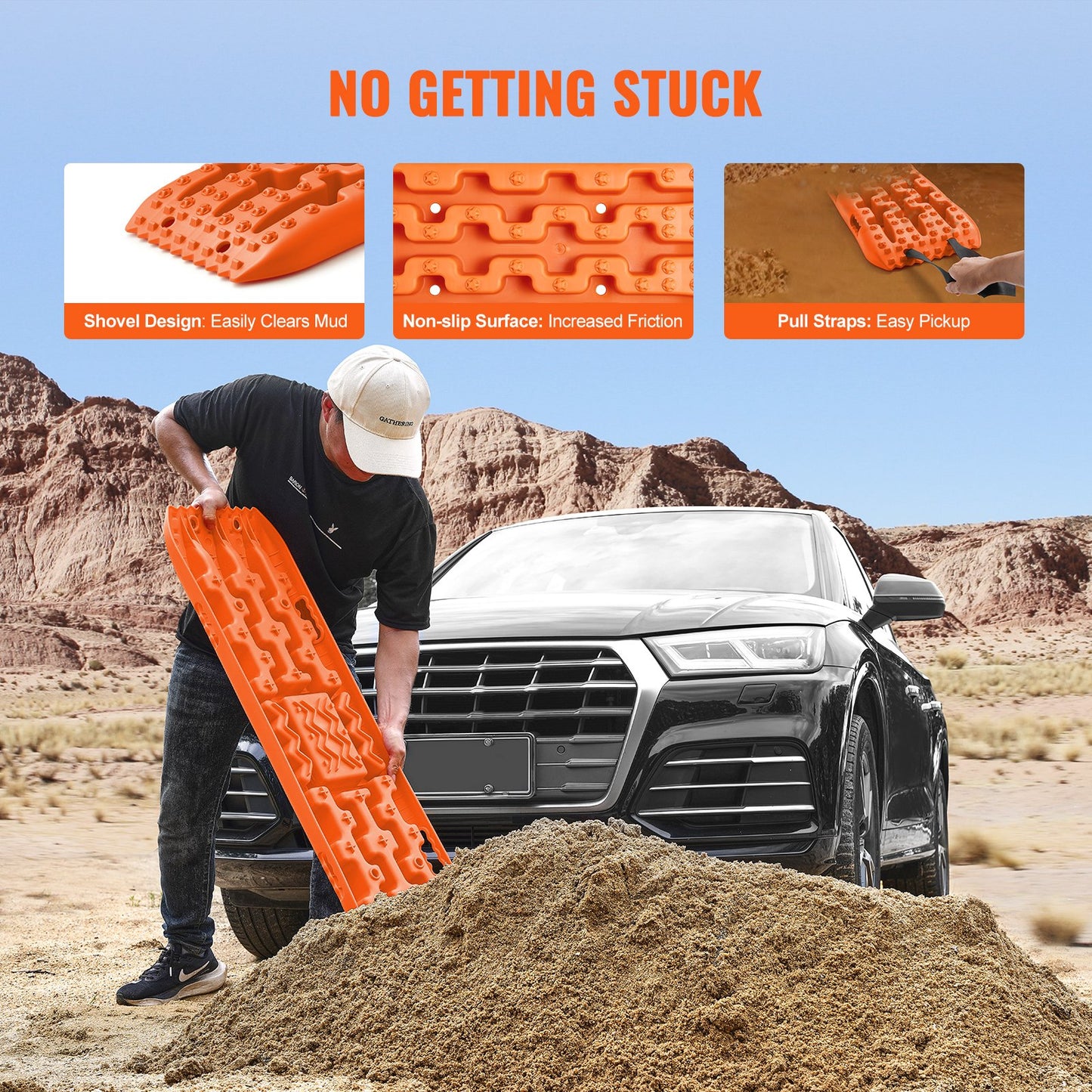 2PCS Kordelzug Boards mit PP für Schlamm Schnee Sand Lagerung Tasche Lange Orange