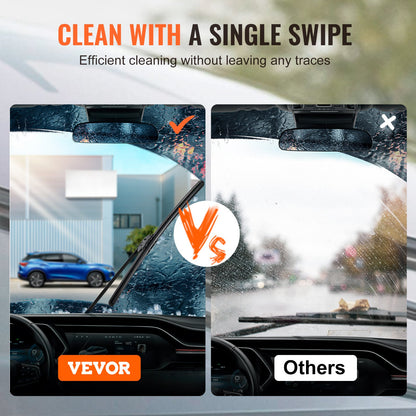 17" Rubber Wiper Blades, 43 cm Universal Replacement Wind Shield Wiper, Low Noise & Better Fit, with 4 Different Clips for most Car, Easy Installation