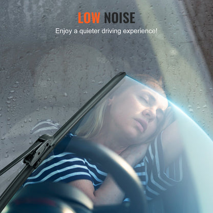 28" Rubber Wiper Blades, 71 cm Universal Replacement Wind Shield Wiper, Low Noise & Better Fit, with 4 Different Clips for most Car, Easy Installation