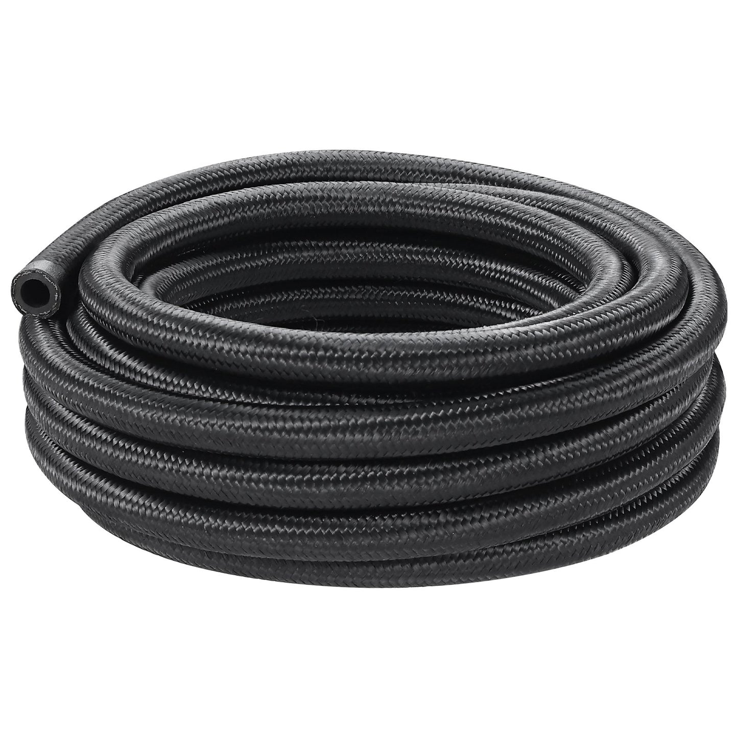 8AN Fuel Line Kit, 20 FT Fuel Hose Kit, 0.43" Nylon, Stainless Steel Braided Fuel Line Kit for Oil/Gas/Diesel Hose End, with 12-ST Swivel Adapter Kit, Black