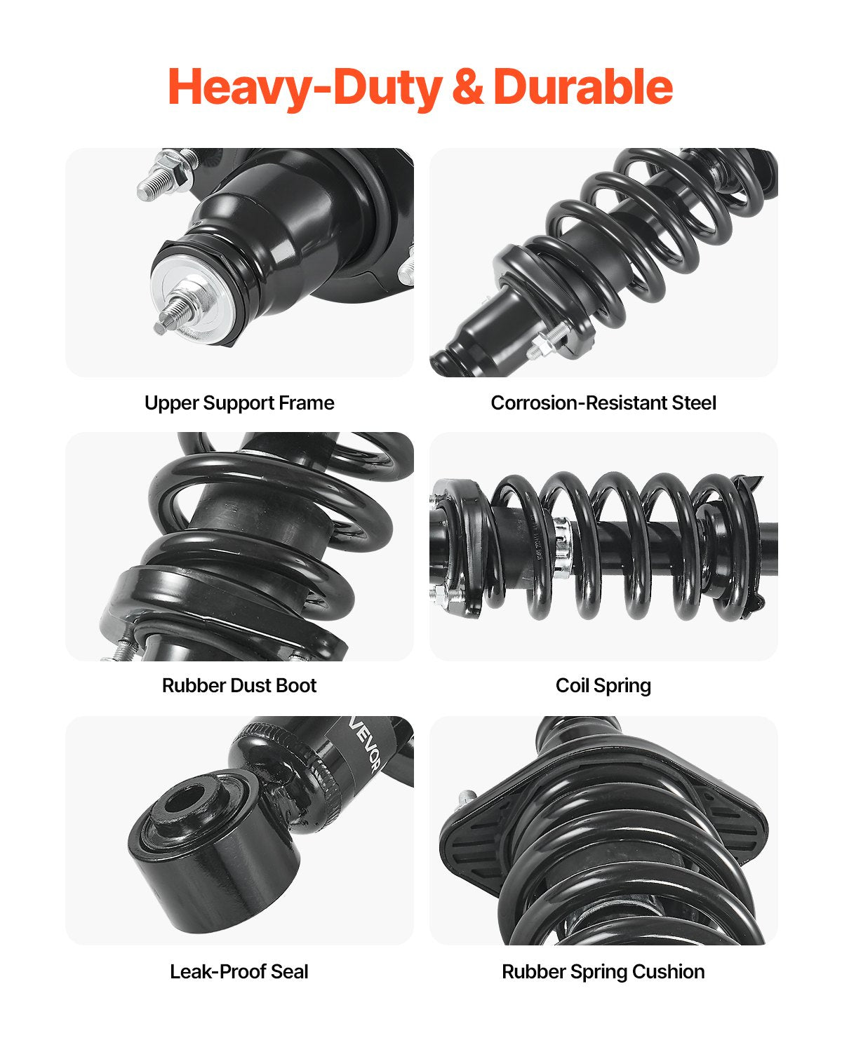 Rear Shock Absorber Strut Assembly, 2Pcs Shock and Strut Assembly with Coil Spring, Compatible with 2007-2009 Honda CR-V Models, Automotive Replacement Struts for OE 172497L 172497R