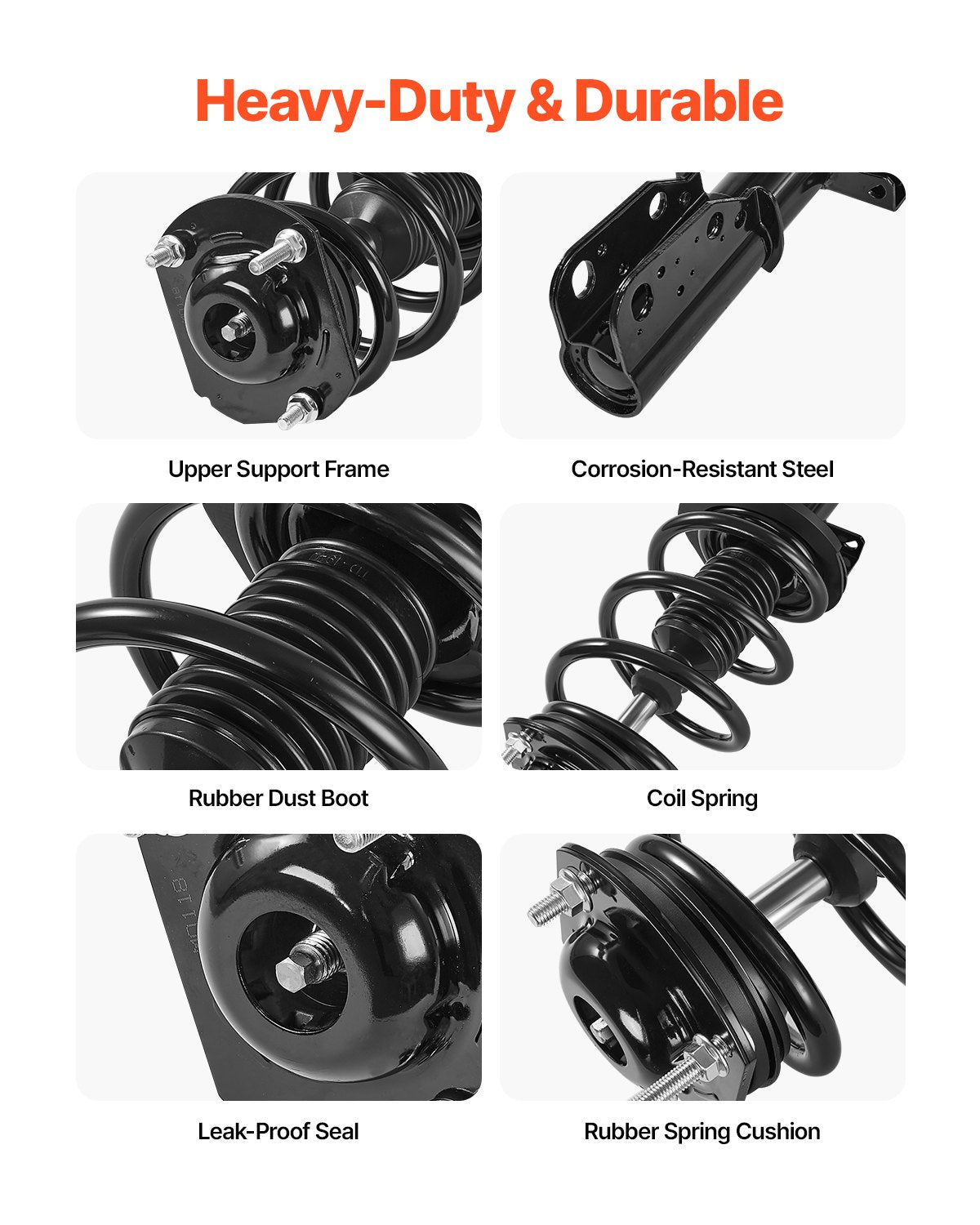 Front Shock Absorber Strut Assembly, 2Pcs Shock and Strut Assembly with Coil Spring, Fit 2007-2012 GMC Acadia, 2008-2012 Buick Enclave, 2009-2012 Chevrolet Traverse, Replace OE 11680 / 172518