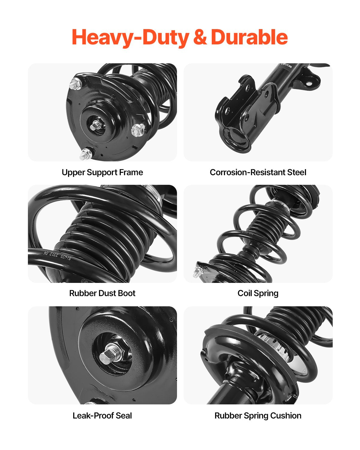 Front Shock Absorber Strut Assembly, 2Pcs Shock and Strut Assembly with Coil Spring, Compatible with 2011-2013 Kia Sorento, Automotive Replacement Struts for OE 172712 / 172713