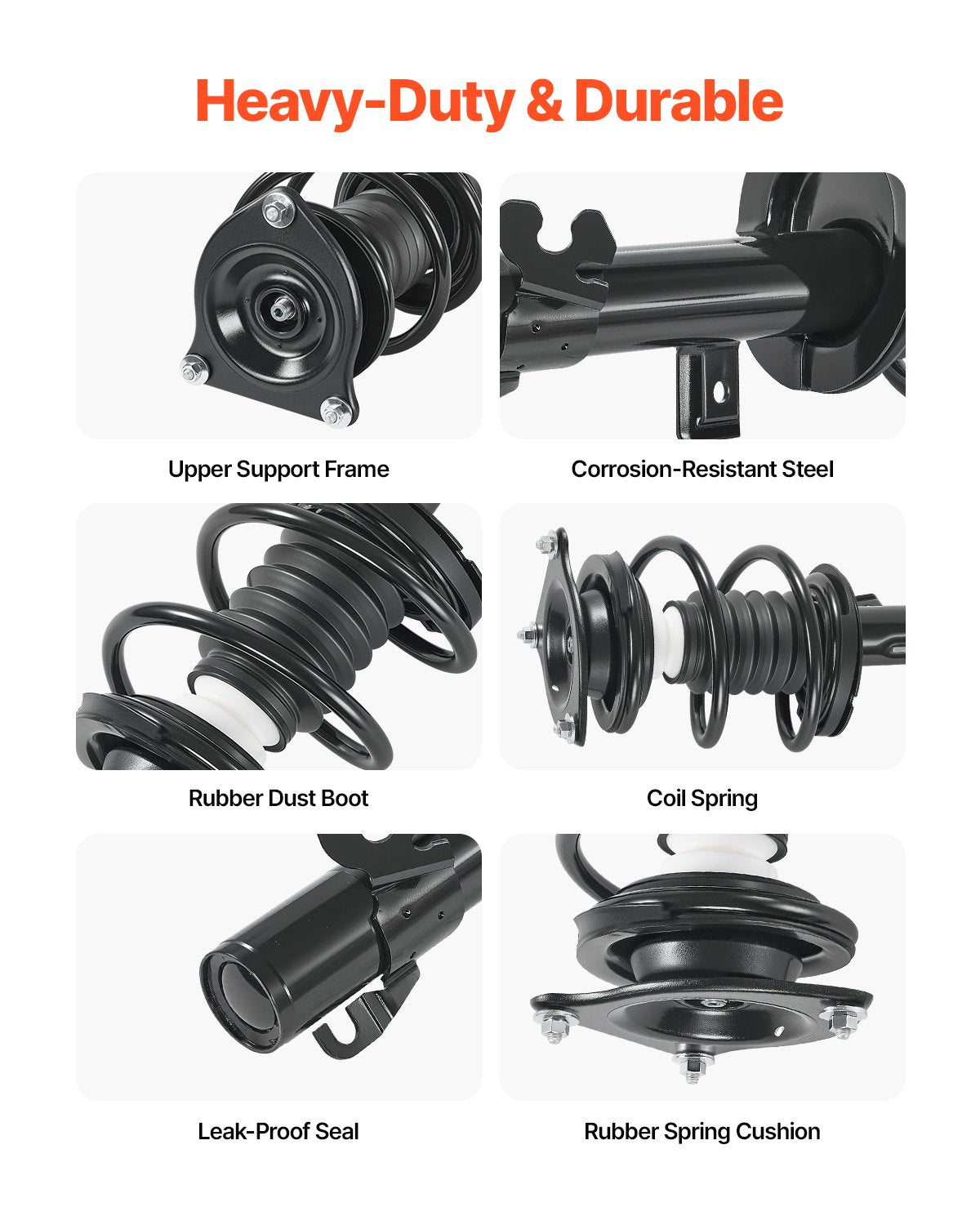 Front Shock Absorber Strut Assembly, 2Pcs Shock and Strut Assembly with Coil Spring, Compatible with 2002-2006 Mini Cooper Convertible, Automotive Replacement Struts for OE 172265 / 172266
