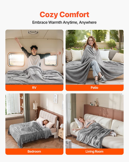 King Size Blanket, 108 x 90 inches, Lightweight and Fuzzy Throw Blanket for Bed, Cozy Grey King Blanket for All Season, Warm Plush Machine Washable Bedding, Grey