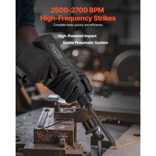 Drucklufthammer 2500-2700 Schläge/min Drucklufthammer Drucklufthammer-Set mit 4 Meißeln | EU