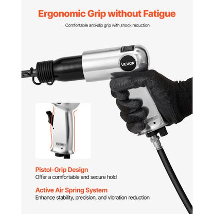 Drucklufthammer 3500 BPM 12 CFM Pneumatikhammer Drucklufthammer-Set mit 4 Meißeln | EU