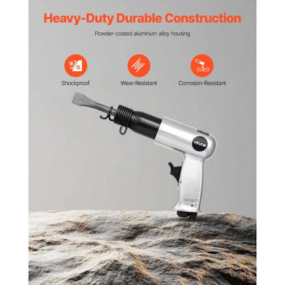 Drucklufthammer 3500 BPM 12 CFM Pneumatikhammer Drucklufthammer-Set mit 4 Meißeln | EU