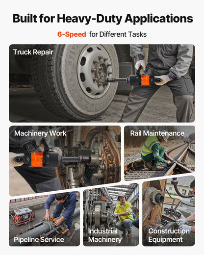 1 Inch Air Impact Wrench, Up to 1800 ft-lbs Nut-Busting Torque, 18.7 lbs Lightweight Pneumatic Impact Gun with 6" Extended Anvil for Heavy Duty Repairs and Maintenance