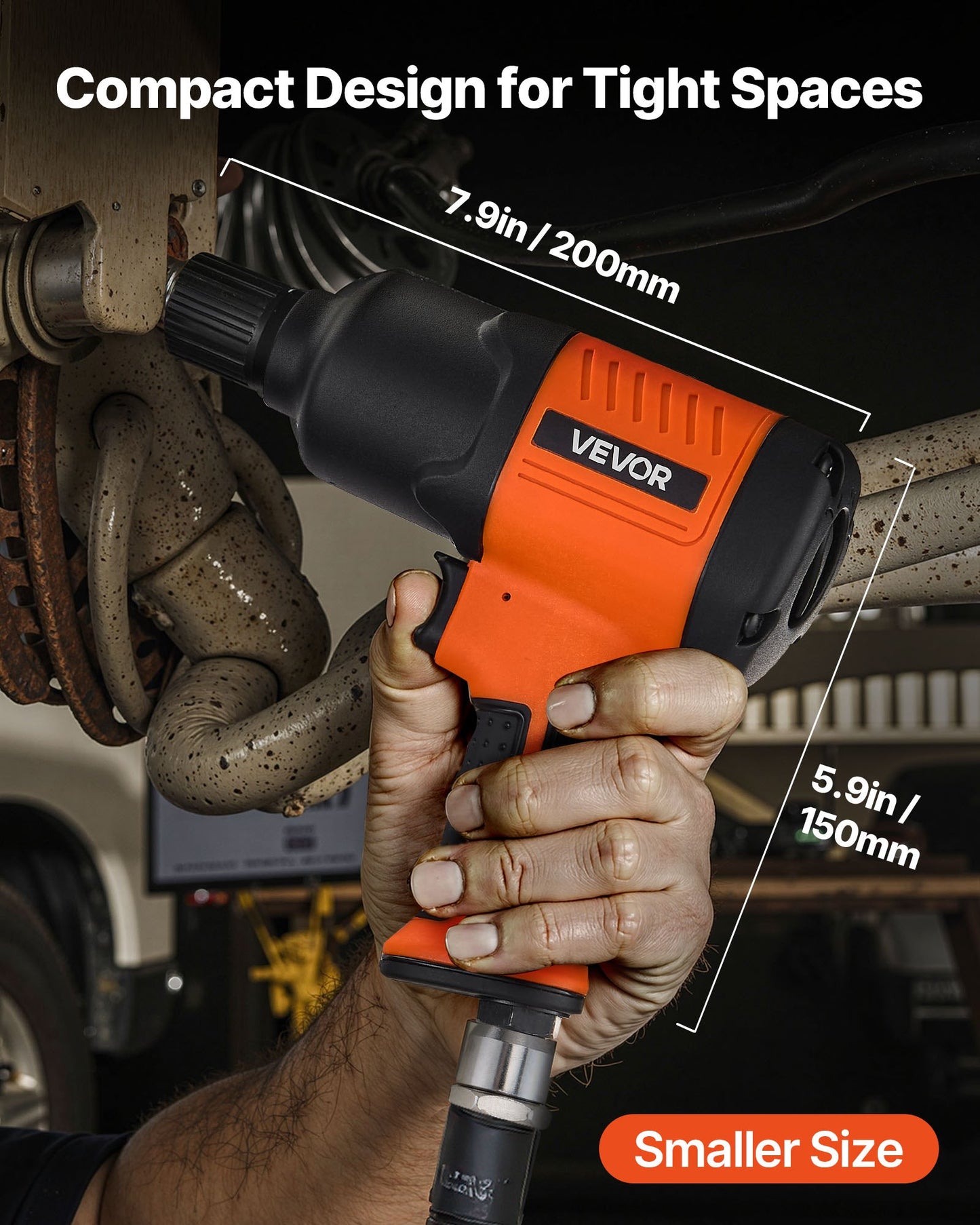 Air Impact Wrench, 1/2" Drive Pneumatic Impact Wrench Up to 1100 ft-lbs Reverse Torque, 7500RPM 4-Speed Adjustable & Lightweight Pneumatic Gun for Auto Repairs and Maintenance