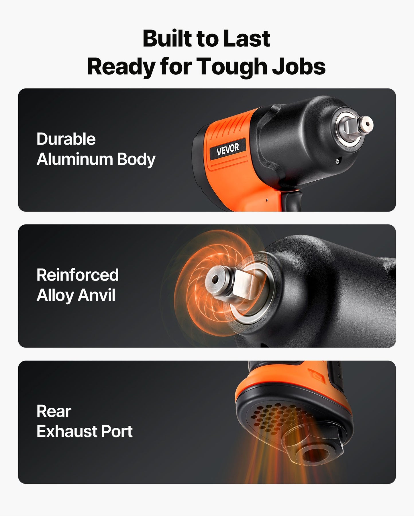 Air Impact Wrench, 1/2" Drive Pneumatic Impact Wrench Up to 1100 ft-lbs Reverse Torque, 7500RPM 4-Speed Adjustable & Lightweight Pneumatic Gun for Auto Repairs and Maintenance