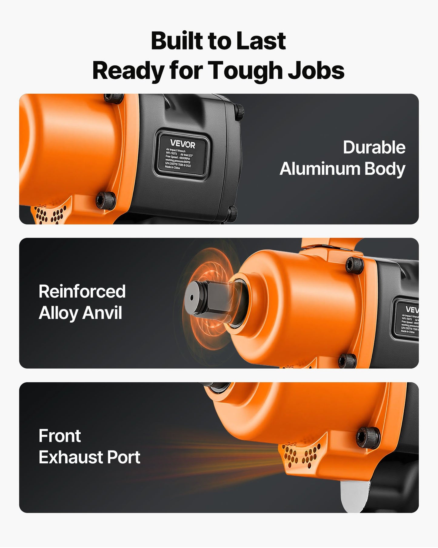 1 Inch Air Impact Wrench, Up to 1200 ft-lbs Nut-Busting Torque, 16.4 lbs Lightweight Pneumatic Impact Gun with Double Handles for Heavy Duty Repairs and Maintenance