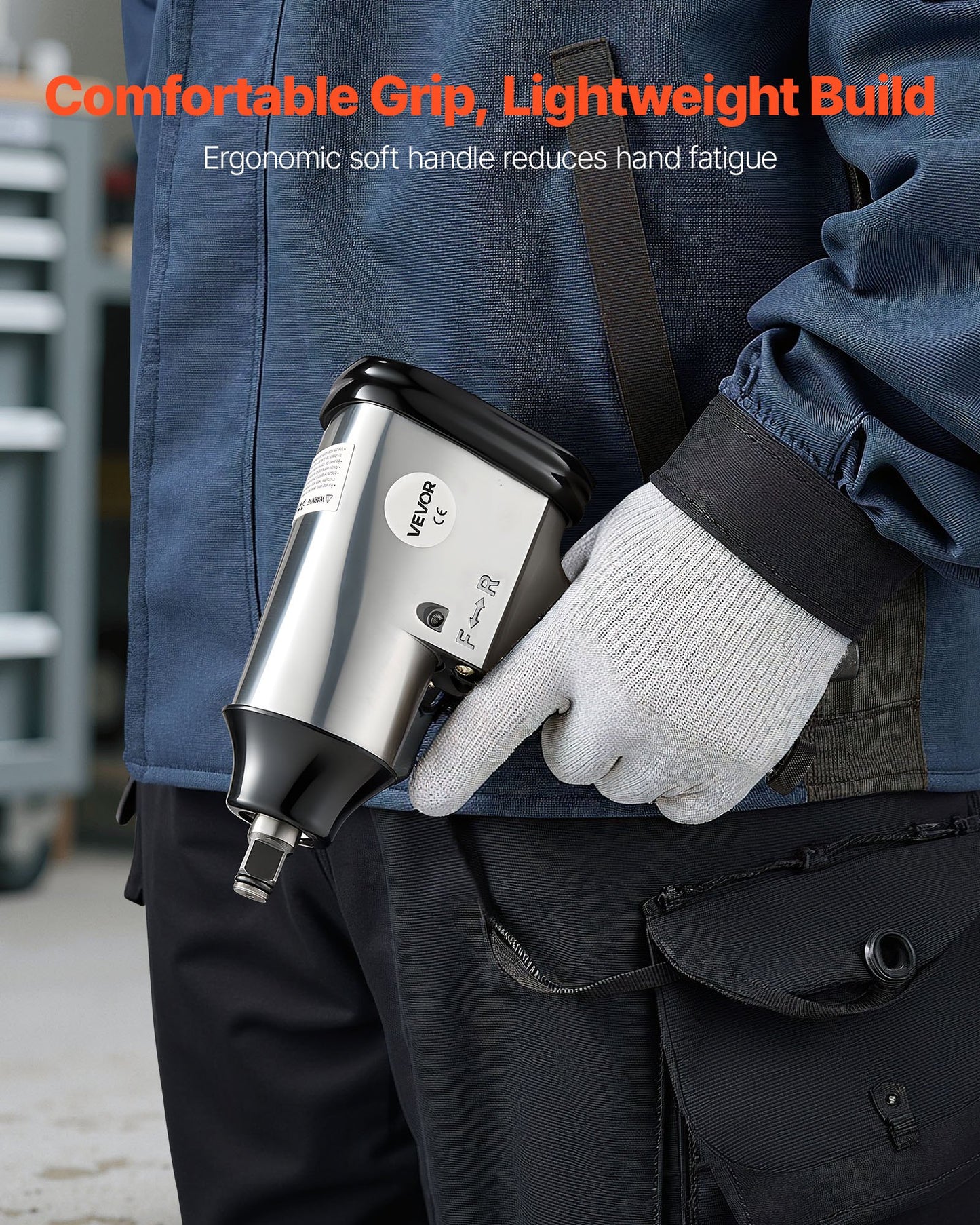 50 Pieces Pro Air Tool and Accessories Kit - 1/2" Air Impact Wrench, 3/8" Ratchet Wrench, 4500BPM Hammer, Blow Gun & Full Accessories for Auto Repairs, Home DIY Projects - with Storage Case