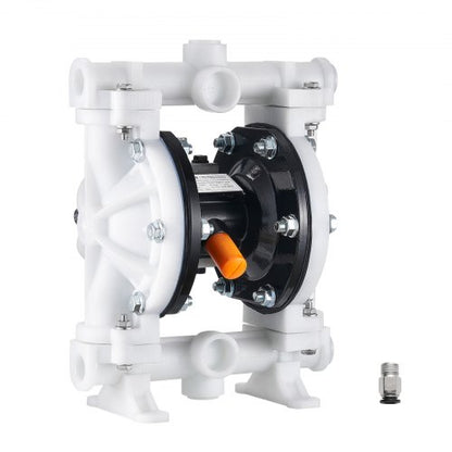 Air Operated Double Diaphragm Pump, 4.4 GPM, 1-1/2 inch Inlet & Outlet Pneumatic Waste Oil Transfer Pump, Max 100 PSI, Polypropylene Body, Air-Operated for Diesel, Grease, Kerosene, Gasoline