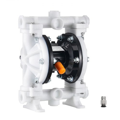 Air Operated Double Diaphragm Pump, 4.4 GPM, 1-1/2 inch Inlet & Outlet Pneumatic Waste Oil Transfer Pump, Max 100 PSI, Polypropylene Body, Air-Operated for Diesel, Grease, Kerosene, Gasoline