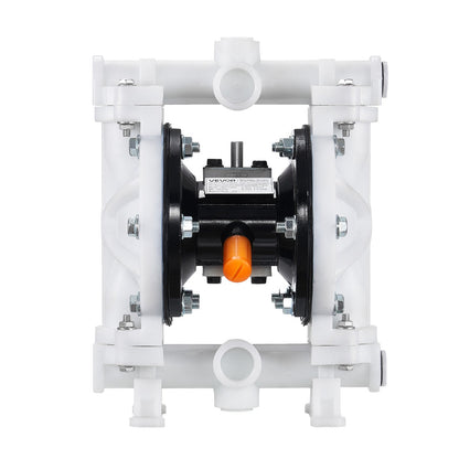 Air Operated Double Diaphragm Pump, 4.4 GPM, 1-1/2 inch Inlet & Outlet Pneumatic Waste Oil Transfer Pump, Max 100 PSI, Polypropylene Body, Air-Operated for Diesel, Grease, Kerosene, Gasoline