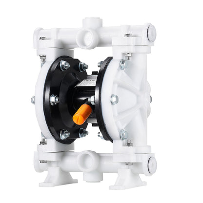 Air Operated Double Diaphragm Pump, 4.4 GPM, 1-1/2 inch Inlet & Outlet Pneumatic Waste Oil Transfer Pump, Max 100 PSI, Polypropylene Body, Air-Operated for Diesel, Grease, Kerosene, Gasoline